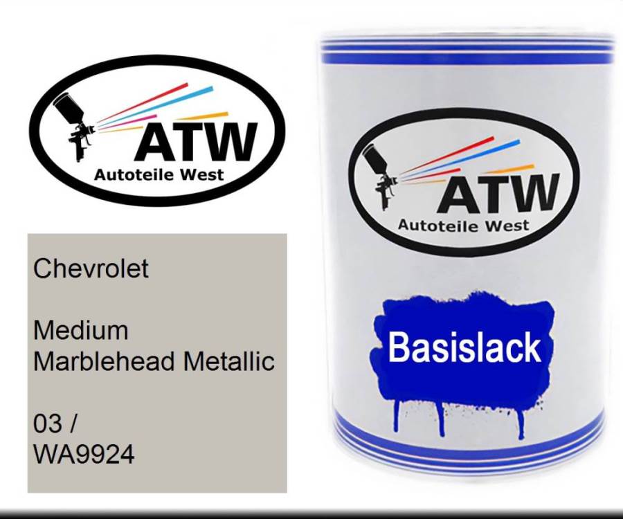 Chevrolet, Medium Marblehead Metallic, 03 / WA9924: 500ml Lackdose, von ATW Autoteile West.